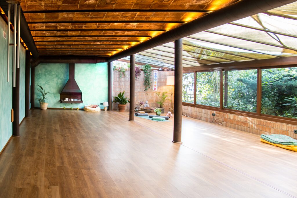 Yoga space during the Day retreat in Barcelona